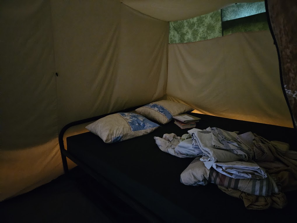inside the tent, camping